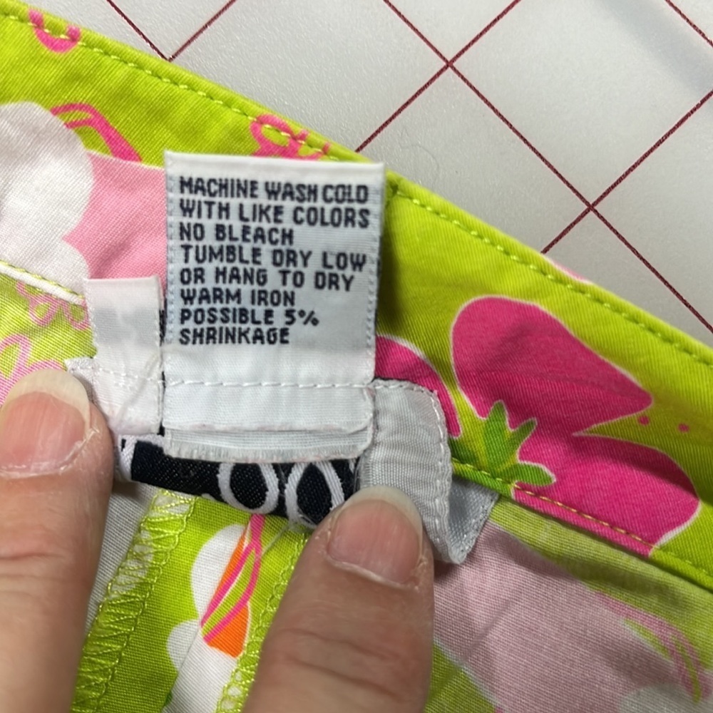 LILLY PULITZER Vintage Gidget Preppy Retro Pink/Green Flip Flop Floral Capri 2 - Picture 10 of 13